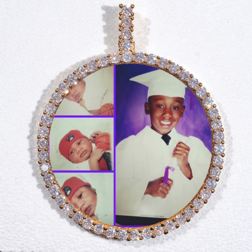LARGE 3D CIRCLE CUSTOM PICTURE PENDANT