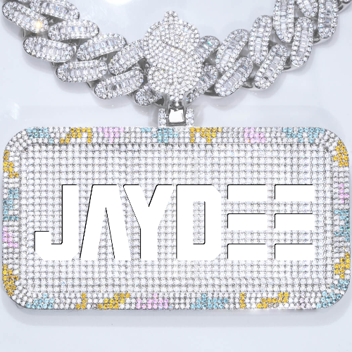 CUSTOM LETTER NECKLACE 3D COLORFUL SQUARE
