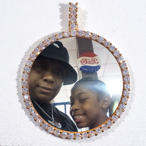 LARGE 3D CIRCLE CUSTOM PICTURE PENDANT