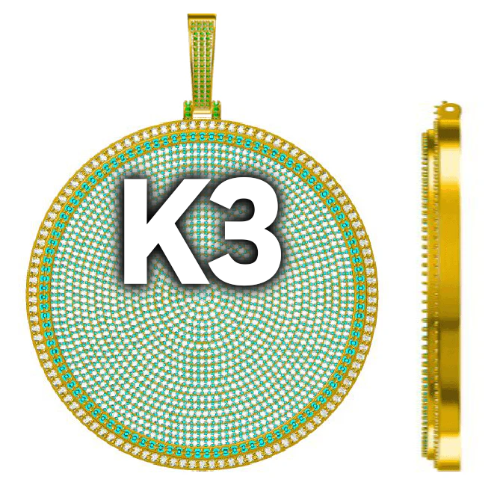 CUSTOM LETTER NECKLACE 3D BIG DISC