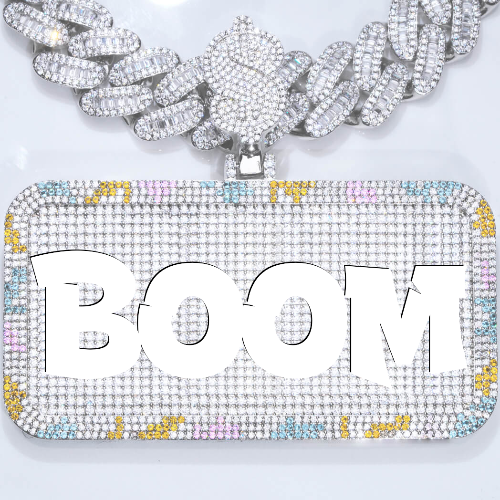 CUSTOM LETTER NECKLACE 3D COLORFUL SQUARE