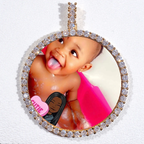 LARGE 3D CIRCLE CUSTOM PICTURE PENDANT