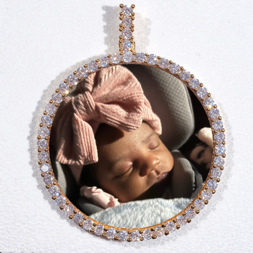 LARGE 3D CIRCLE CUSTOM PICTURE PENDANT