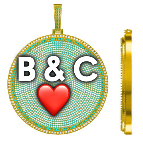 CUSTOM LETTER NECKLACE 3D BIG DISC