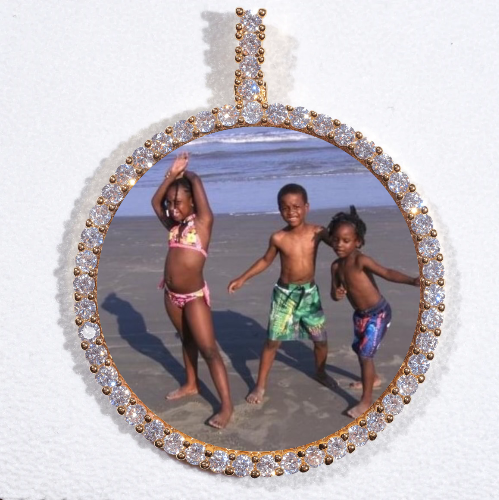 LARGE 3D CIRCLE CUSTOM PICTURE PENDANT