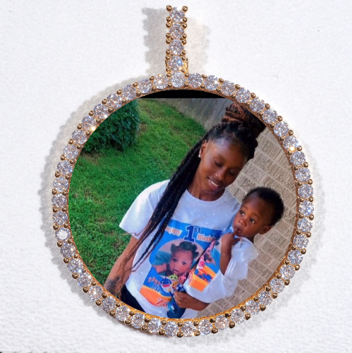 LARGE 3D CIRCLE CUSTOM PICTURE PENDANT