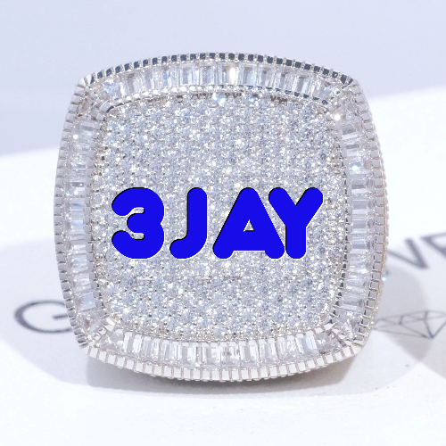 CUSTOM LETTER 3D ICED RING