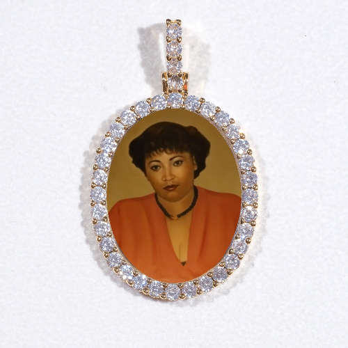 3D Oval Custom Picture Pendant