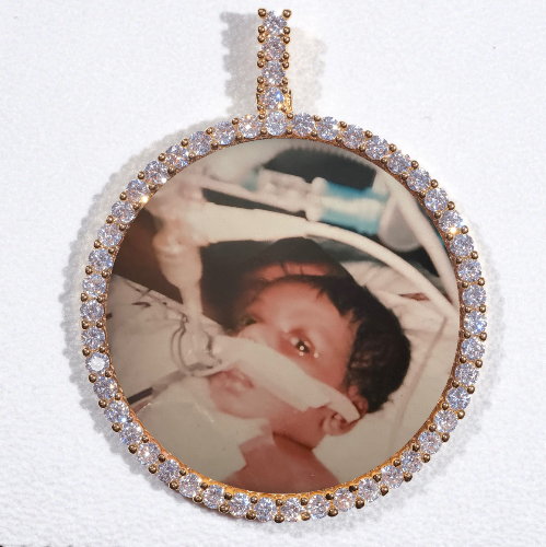 LARGE 3D CIRCLE CUSTOM PICTURE PENDANT