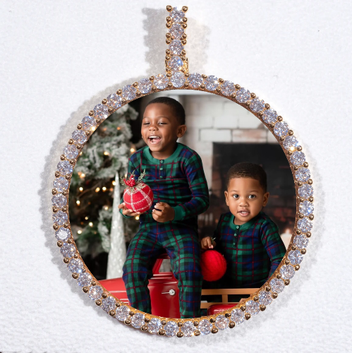 LARGE 3D CIRCLE CUSTOM PICTURE PENDANT