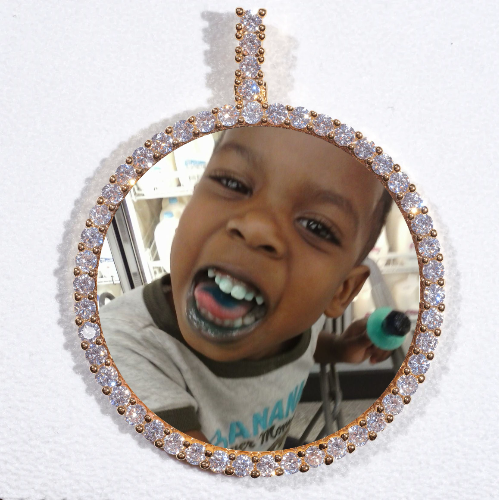 LARGE 3D CIRCLE CUSTOM PICTURE PENDANT