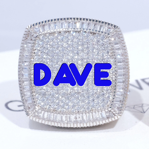 CUSTOM LETTER 3D ICED RING