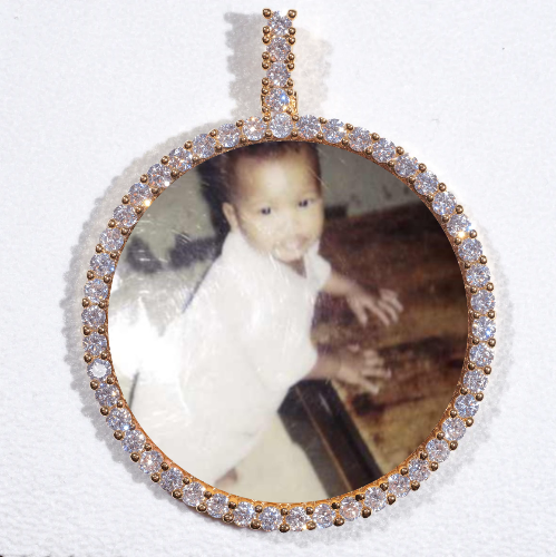 LARGE 3D CIRCLE CUSTOM PICTURE PENDANT