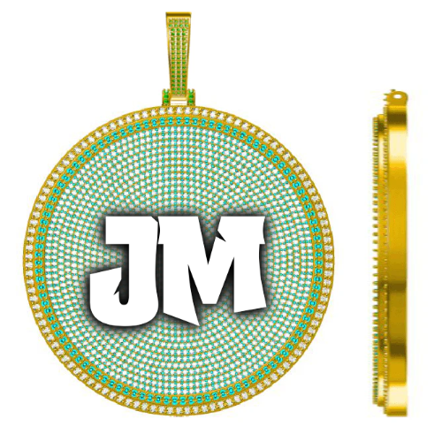 CUSTOM LETTER NECKLACE 3D BIG DISC