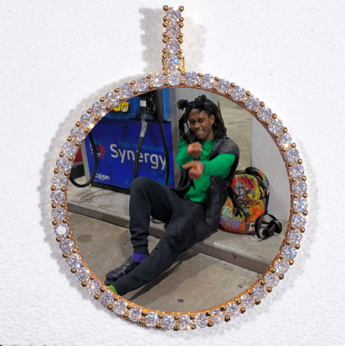LARGE 3D CIRCLE CUSTOM PICTURE PENDANT