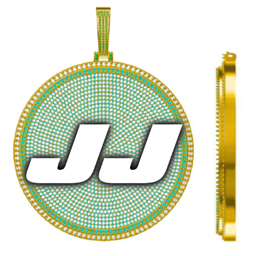 CUSTOM LETTER NECKLACE 3D BIG DISC