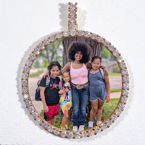 LARGE 3D CIRCLE CUSTOM PICTURE PENDANT