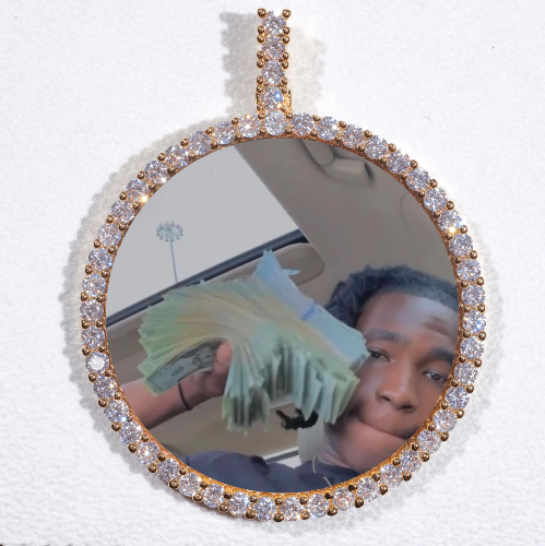 LARGE 3D CIRCLE CUSTOM PICTURE PENDANT