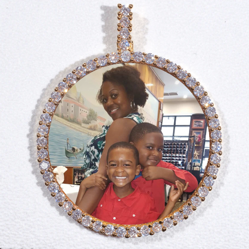 LARGE 3D CIRCLE CUSTOM PICTURE PENDANT