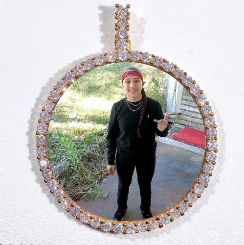 LARGE 3D CIRCLE CUSTOM PICTURE PENDANT