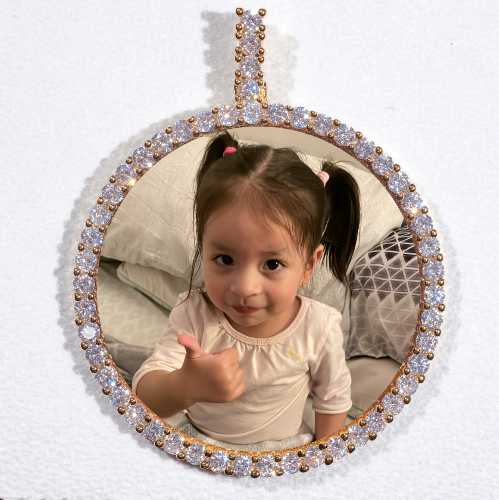 LARGE 3D CIRCLE CUSTOM PICTURE PENDANT