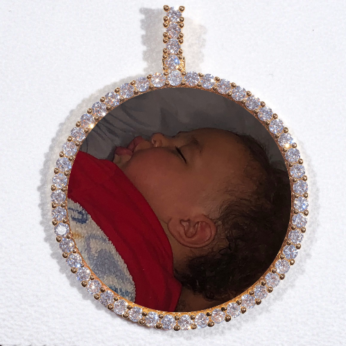 LARGE 3D CIRCLE CUSTOM PICTURE PENDANT