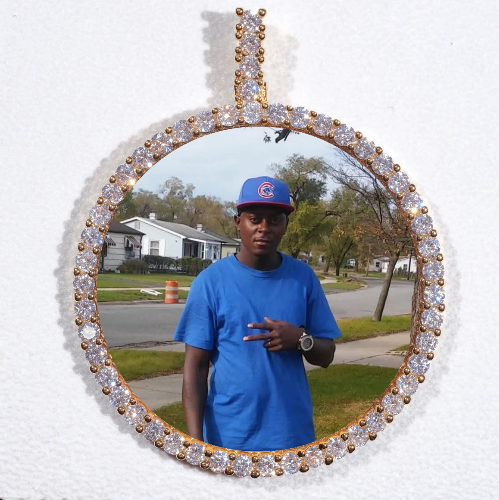 LARGE 3D CIRCLE CUSTOM PICTURE PENDANT