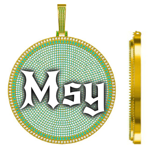 CUSTOM LETTER NECKLACE 3D BIG DISC