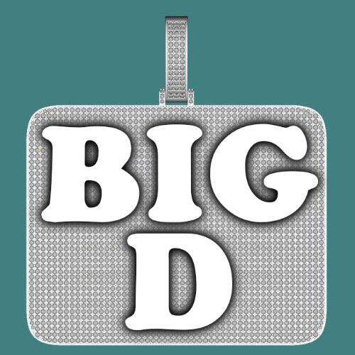 CUSTOM LETTER NECKLACE 3D BIG SQUARE