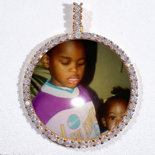 LARGE 3D CIRCLE CUSTOM PICTURE PENDANT