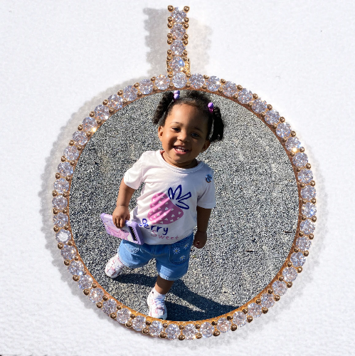 LARGE 3D CIRCLE CUSTOM PICTURE PENDANT