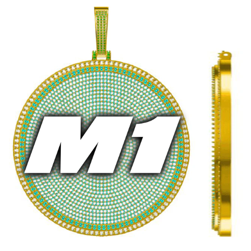 CUSTOM LETTER NECKLACE 3D BIG DISC