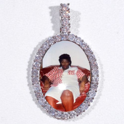 Large 3D Oval Custom Picture Pendant
