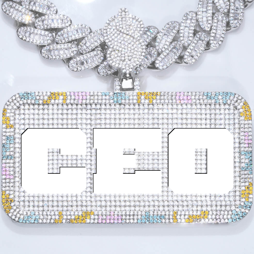 CUSTOM LETTER NECKLACE 3D COLORFUL SQUARE