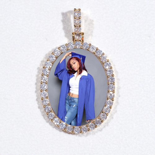 3D Oval Custom Picture Pendant