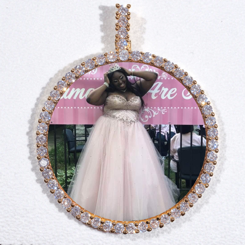 LARGE 3D CIRCLE CUSTOM PICTURE PENDANT