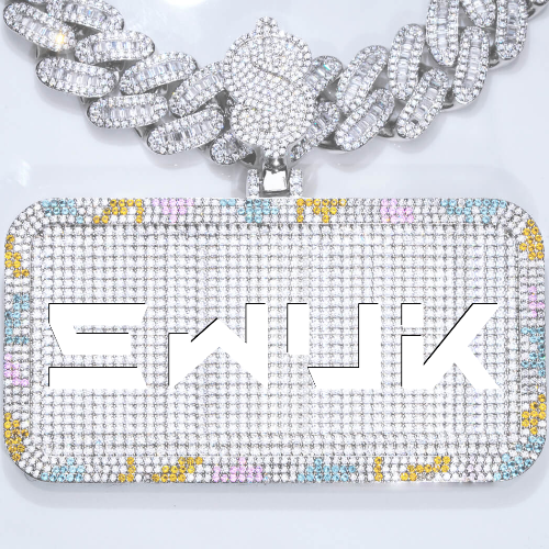 CUSTOM LETTER NECKLACE 3D COLORFUL SQUARE