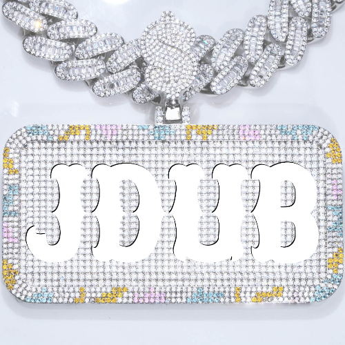 CUSTOM LETTER NECKLACE 3D COLORFUL SQUARE