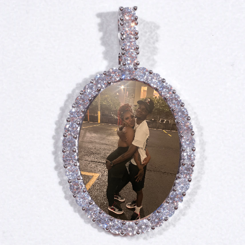 Large 3D Oval Custom Picture Pendant