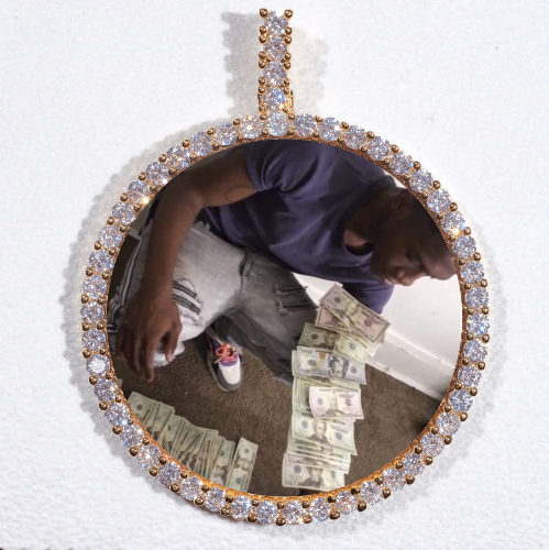 LARGE 3D CIRCLE CUSTOM PICTURE PENDANT