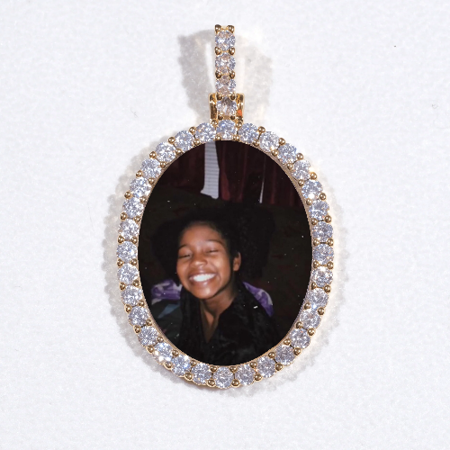 3D Oval Custom Picture Pendant