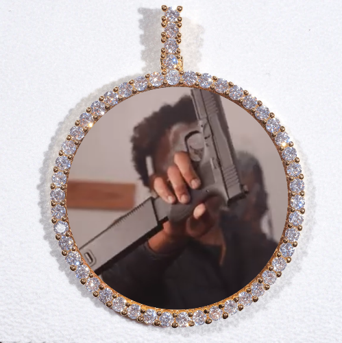 LARGE 3D CIRCLE CUSTOM PICTURE PENDANT