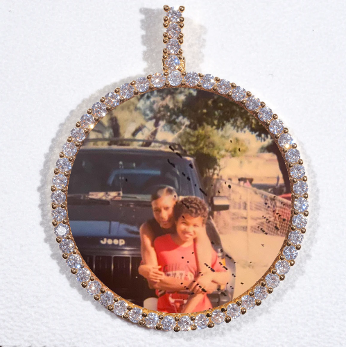 LARGE 3D CIRCLE CUSTOM PICTURE PENDANT