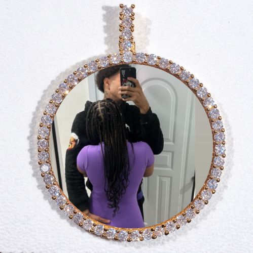 LARGE 3D CIRCLE CUSTOM PICTURE PENDANT
