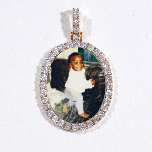 3D Oval Custom Picture Pendant