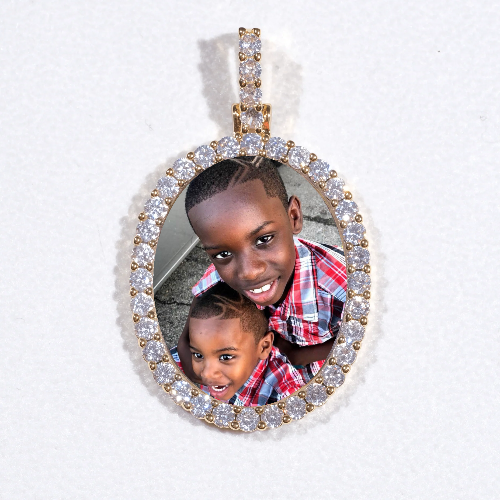 3D Oval Custom Picture Pendant