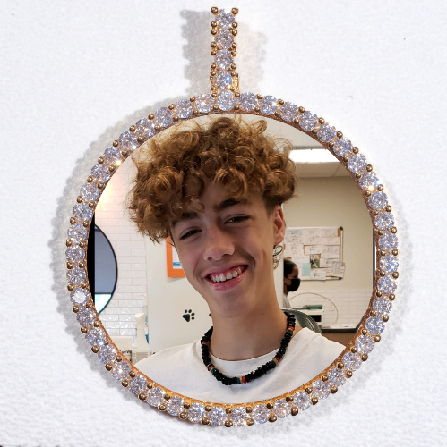 LARGE 3D CIRCLE CUSTOM PICTURE PENDANT