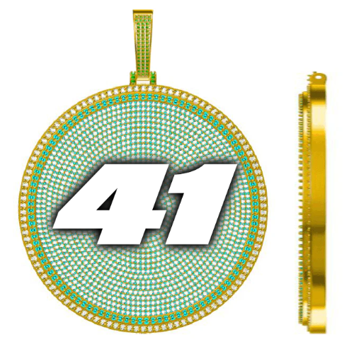 CUSTOM LETTER NECKLACE 3D BIG DISC