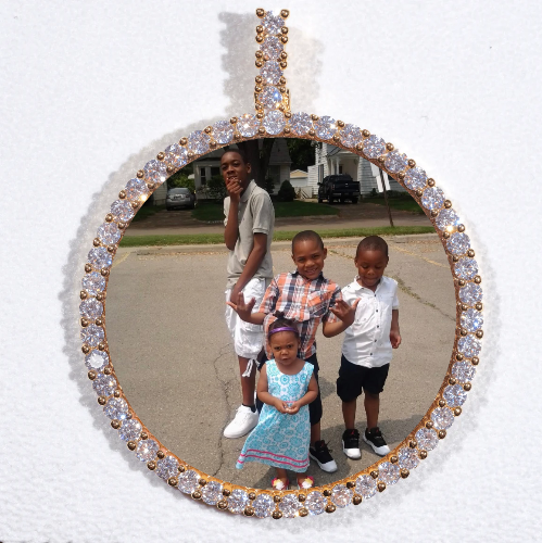 LARGE 3D CIRCLE CUSTOM PICTURE PENDANT