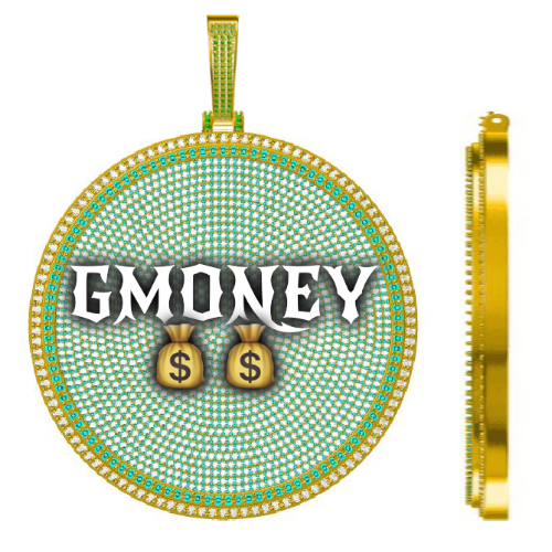CUSTOM LETTER NECKLACE 3D BIG DISC